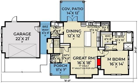 3-Bed Modern Farmhouse Plan with Breezeway Attached Garage - 280057JWD ...