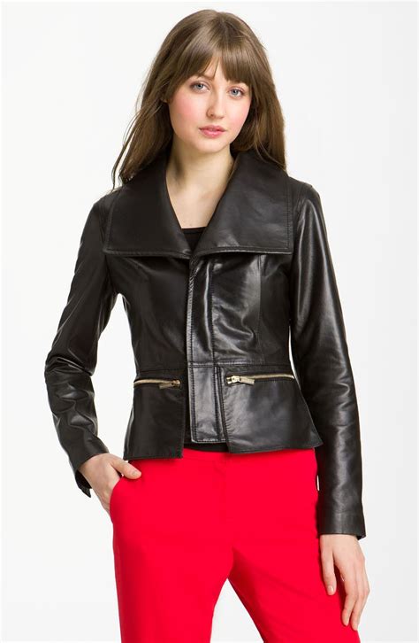 Kenneth Cole New York Wing Collar Leather Jacket | Nordstrom