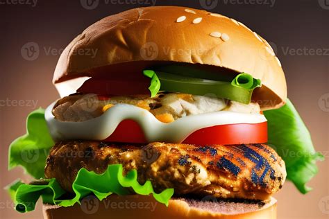 Crispy Chicken Burger 14939296 Stock Photo at Vecteezy