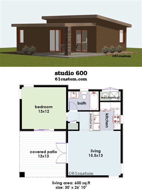 studio600: Small House Plan | 61custom | Contemporary & Modern House Plans | Small house plans ...