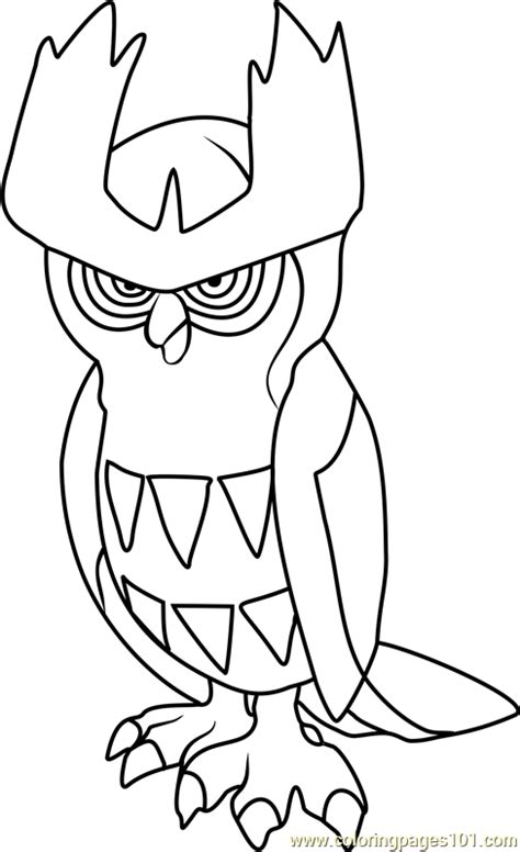 Noctowl Pokemon Coloring Page for Kids - Free Pokemon Printable Coloring Pages Online for Kids ...