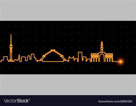 Baghdad light streak skyline Royalty Free Vector Image