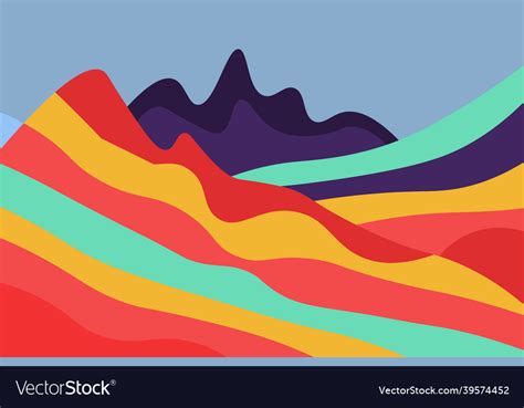 Rainbow mountain background Royalty Free Vector Image