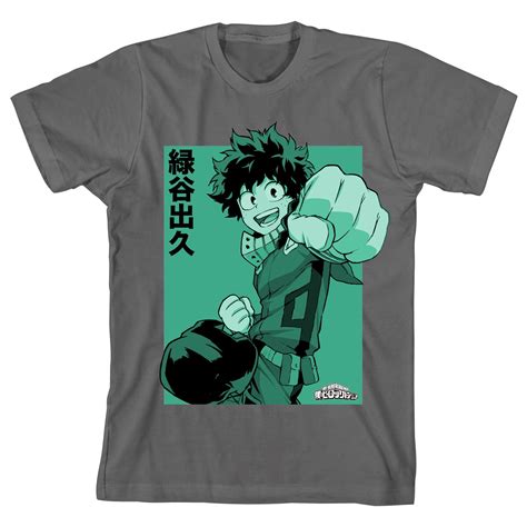 My Hero Academia Deku Punch Boy’s Charcoal T-shirt-XL - Walmart.com