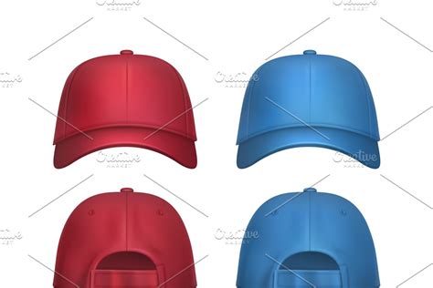 Vector set of Baseball caps | Pre-Designed Illustrator Graphics ~ Creative Market