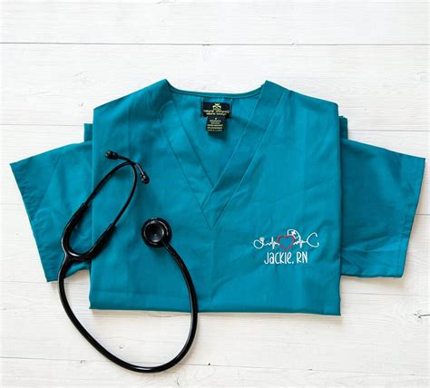 Custom Embroidered Scrubs, Embroidered Scrub V Neck, Custom Scrub Set ...