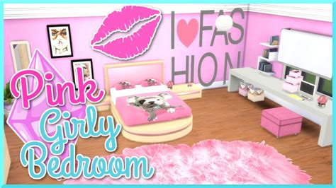 The Sims 4 | Pink Girly Bedroom | Custom Content Room Build - YouTube