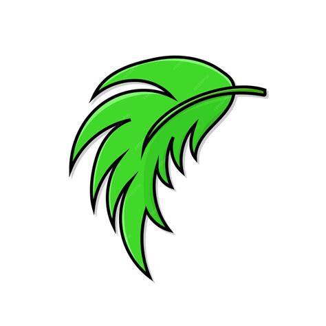 Premium Vector | Green leaf isolated vector illustration with outline ...