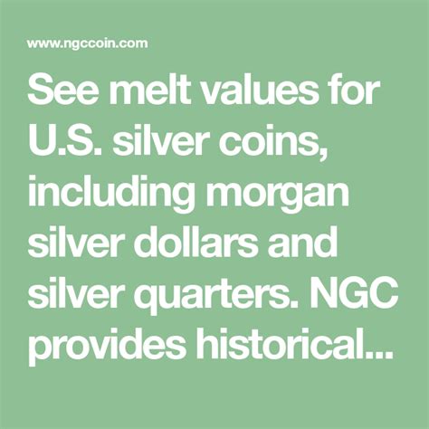 See melt values for U.S. silver coins, including morgan silver dollars ...