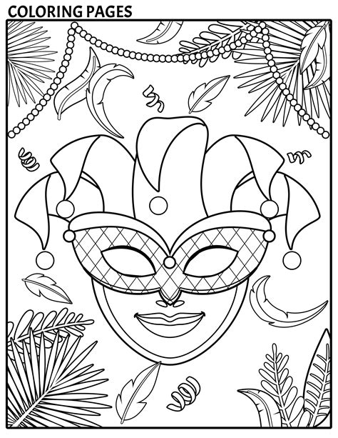 Mardi Gras Coloring Pages Printable fun FREE for Kids — xoxoerinsmith.com