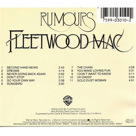 Rumours by Fleetwood Mac, CD with didierf - Ref:118219102