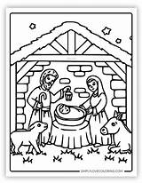 Nativity Coloring Pages Free PDF Printables  Simply Love sketch template