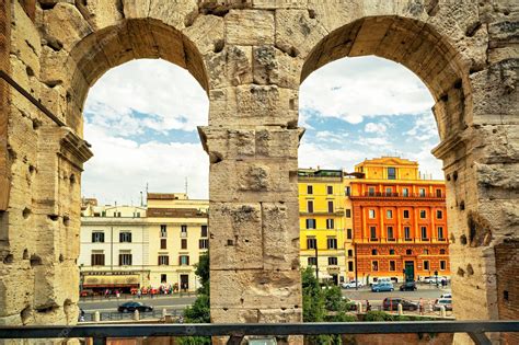 Premium Photo | Rome street view from coliseum colosseum