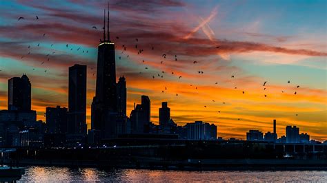 Cityscape at night, cityscape, building, sunset, Chicago HD wallpaper | Wallpaper Flare