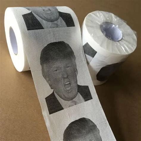 1pc Funny Toilet Paper Donald Trump Humour Toilet Paper Roll Novelty Funny Kiss Gift Prank Joke ...