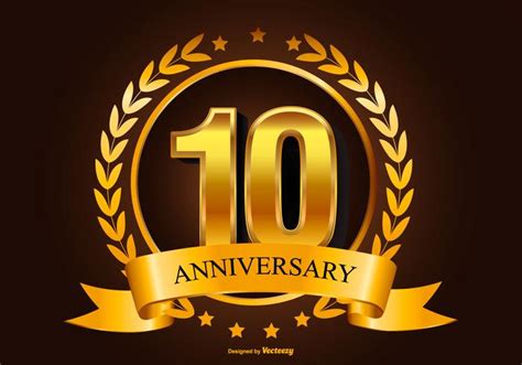 Golden 10th Anniversary Illustration - Download Free Vector Art, Stock Graphics & Images