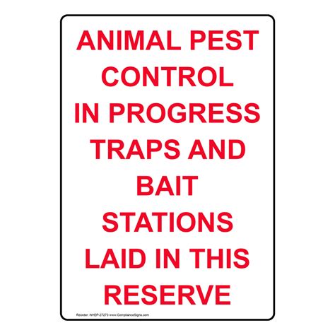 Portrait Animal Pest Control In Progress Traps Sign NHEP-27273