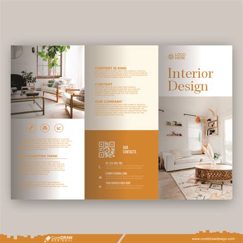 Download Trifold Interior Design Brochure Premium Template Design CDR | CorelDraw Design ...