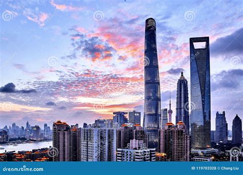 Shanghai Waitan Lujiazui Sunset Editorial Stock Photo - Image of shanghai, blue: 119703328