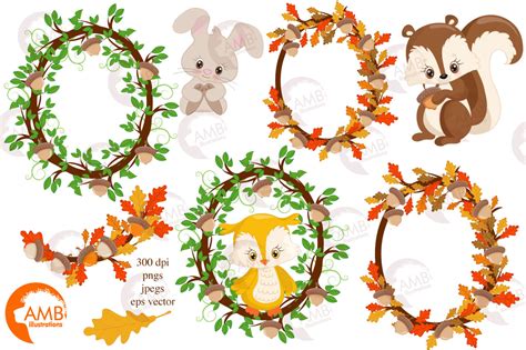 Woodland Critters clipart, graphics and illustrations AMB-1178 By ...