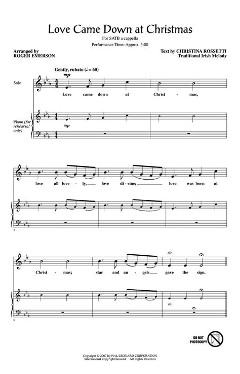 Love Came Down At Christmas Sheet Music by Roger Emerson (SKU: 08746822) - Stanton's Sheet Music