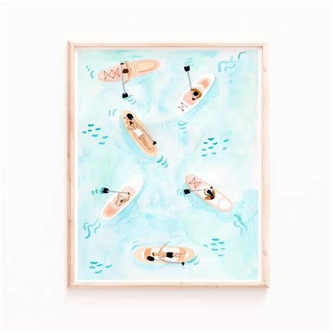 Paddle Board Fine Art Print, Summer Inspired Ocean Artwork, SUP on the ...