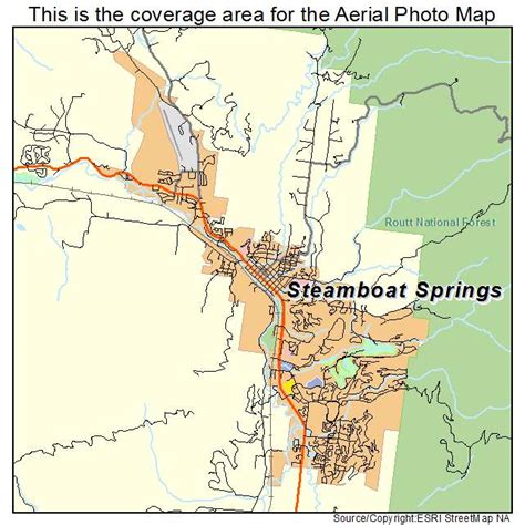 Aerial Photography Map of Steamboat Springs, CO Colorado