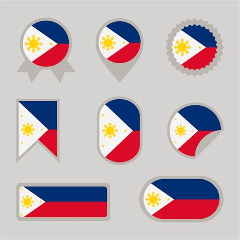 Free Vector | Flat design philippine flag set