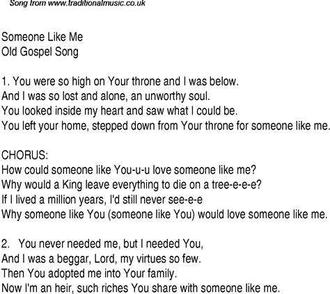 Someone Like Me - Christian Gospel Song Lyrics and Chords