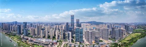 Aviation photography of the urban architectural skyline in Changsha ...