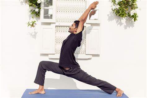 Veerabhadrasana is one of the most recognized #yogasanas! Strengthens thighs and helps you feel ...