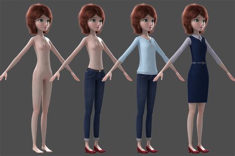 Cartoon family rigged character 3D model - TurboSquid 1256820