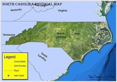 Physical Map of North Carolina - Check Geographical Features of the ...