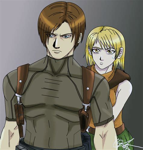 RE4: Leon and Ashley by shadowblackfox on DeviantArt