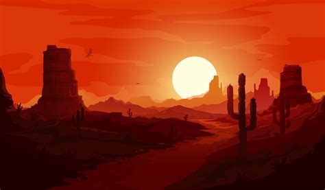 American desert landscape, western background 23592503 Vector Art at Vecteezy