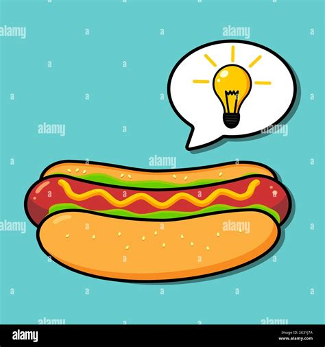 Cartoon hot dog, good idea, light bulb. Vector illustration Stock Vector Image & Art - Alamy