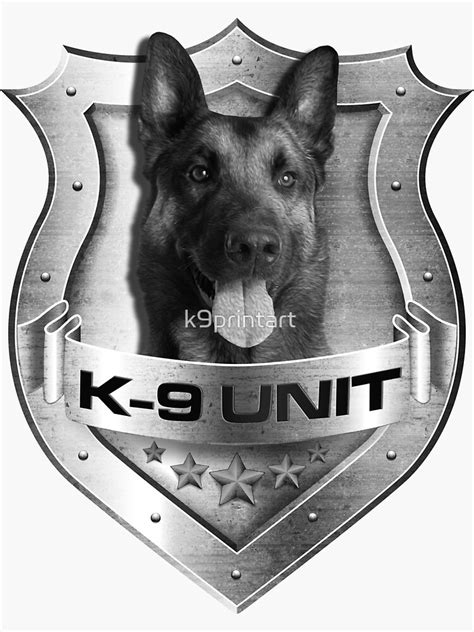 "K-9 Unit Badge -Police Dog Unit - Malinois" Sticker by k9printart ...