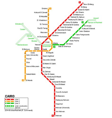 UrbanRail.Net > Africa > Egypt > CAIRO Metro | Le caire, Carte du métro ...