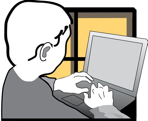 Student Typing Clipart