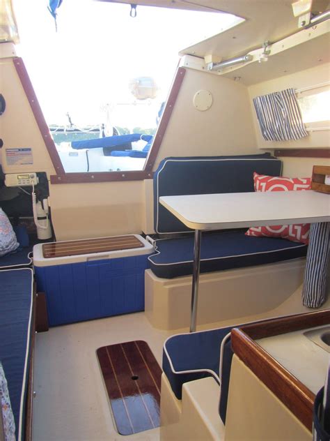 Love where the cooler goes. Multiple use is necessity on a small boat. | Boat interior design ...