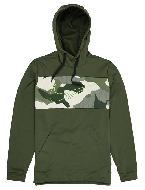 Nike - Nike Men's Therma Swoosh Fleece Pullover Training Hoodie Medium Olive Green Camo ...