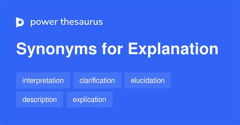 Explanation synonyms - 1 784 Words and Phrases for Explanation