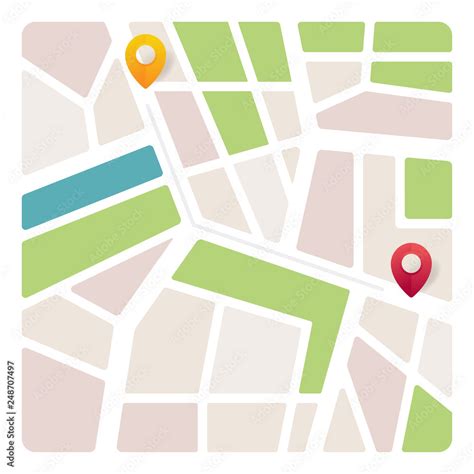 Navigation map with pin pointer. Vector illustration of location ...