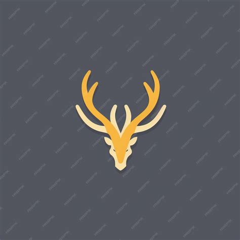 Premium AI Image | Minimalist Gold Pudu Antlers Logo Design