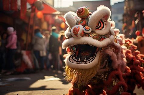 Premium Photo | Chinese dragon dance costume at the town bokeh style ...