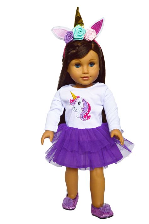 My Brittany's Purple Unicorn Outfit for American Girl Dolls and My Life ...