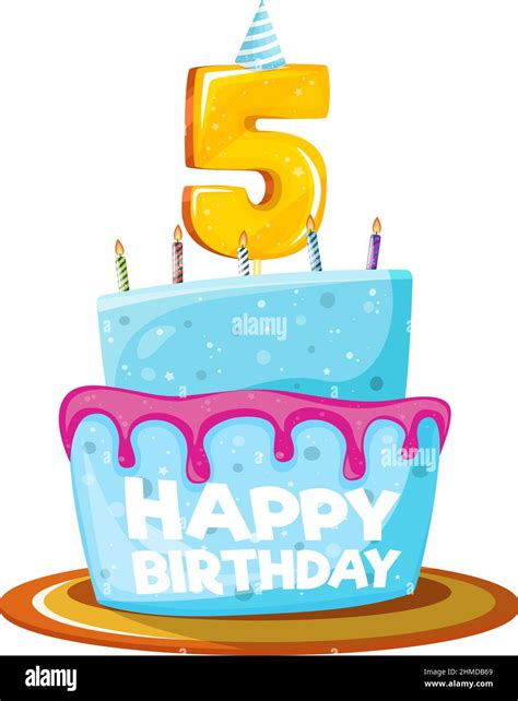 Happy Birthday cake isolated element Stock Vector Image & Art - Alamy