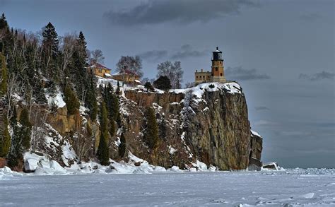 Split Rock Lighthouse in Winter Photograph by David Adolphson - Pixels