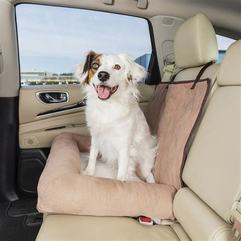 PetSafe Happy Ride Car Bed for Dogs up to 30lbs, Pet Bed and Bucket Seat Cover Combo, Brown ...