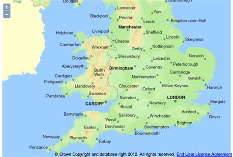 A Map Of Uk Cities